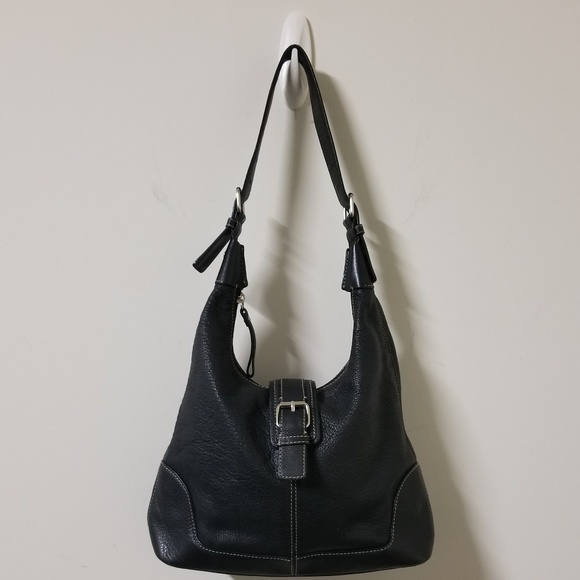 Fossil Classic Leather Black Tote Shoulder Handbag - Picture 1 of 7